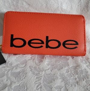 Bebe Fabiola Red/Orange Black logo wallet 😍